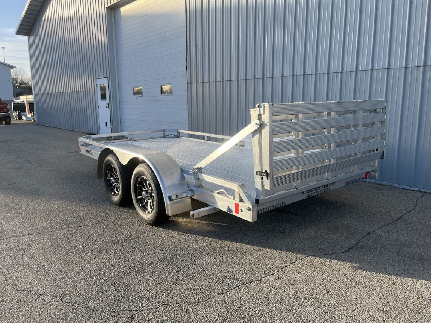 New 2026 Black Rhino 81" x 14' Aluminum LPT8114A-7K w/ Brakes and Bifold Gate (ATV / UTV / Side by Side) Utility Trailer