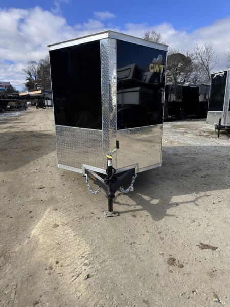 New 2025 Covered Wagon Trailers 5X8SA Cargo / Enclosed Trailer / 5X8 .030 Black Aluminum / 60" Interior Height / Single Swing Rear Door