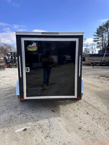 New 2025 Covered Wagon Trailers 5X8SA Cargo / Enclosed Trailer / 5X8 .030 Black Aluminum / 60" Interior Height / Single Swing Rear Door