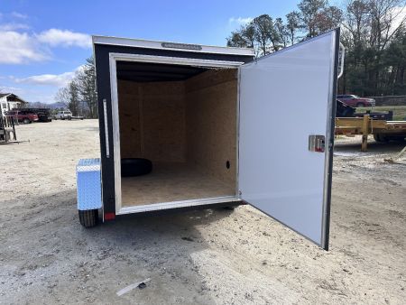 New 2025 Covered Wagon Trailers 5X8SA Cargo / Enclosed Trailer / 5X8 .030 Black Aluminum / 60" Interior Height / Single Swing Rear Door