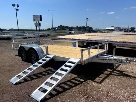 New ALCOM 80x16 Alcom Cargo Pro Aluminum Utility trailer UTV/ATV w/ side load ramp option 4 year warranty Equipment Trailer w/aluminum wheels