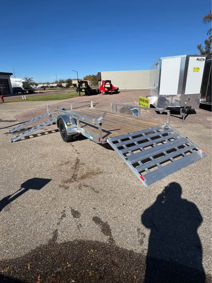 New 2026 ALCOM NEW 2026 Alcom 80x14 Aluminum Utility with side load & rear bifold ramp Utility Trailer