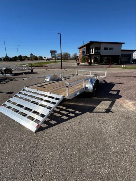 New 2026 ALCOM NEW 2026 Alcom 80x14 Aluminum Utility with side load & rear bifold ramp Utility Trailer