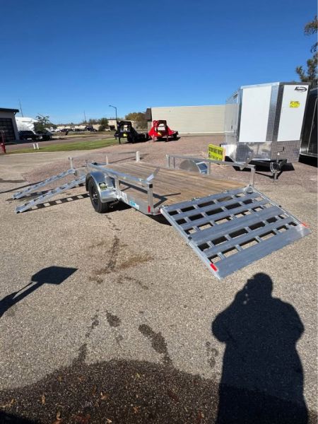 New 2026 ALCOM NEW 2026 Alcom 80x14 Aluminum Utility with side load & rear bifold ramp Utility Trailer