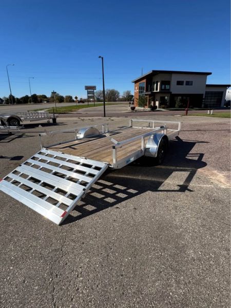 New 2026 ALCOM NEW 2026 Alcom 80x14 Aluminum Utility with side load & rear bifold ramp Utility Trailer