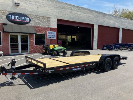 New 7 x 22 (18 + 4) Sure-Trac Tilt Equipment Trailer 4' Stationary Deck 14k