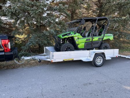 New 2027 Aluma 6'9" x 12 SR Utility Trailer w/ Side Ramps/Solid Rear Sides & Bi-Fold Gate