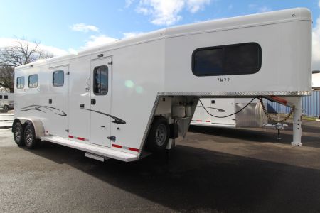 New 2026 Trails West Classic 7x7 Living Quarters Weekender - A/C - Shower & Toilet - Pass Through & Escape Door - Side Tack - 2 Horse Trailer