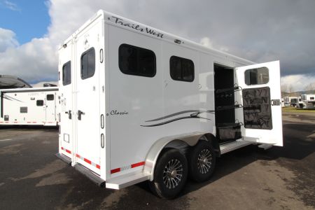 New 2026 Trails West Classic 7x7 Living Quarters Weekender - A/C - Shower & Toilet - Pass Through & Escape Door - Side Tack - 2 Horse Trailer