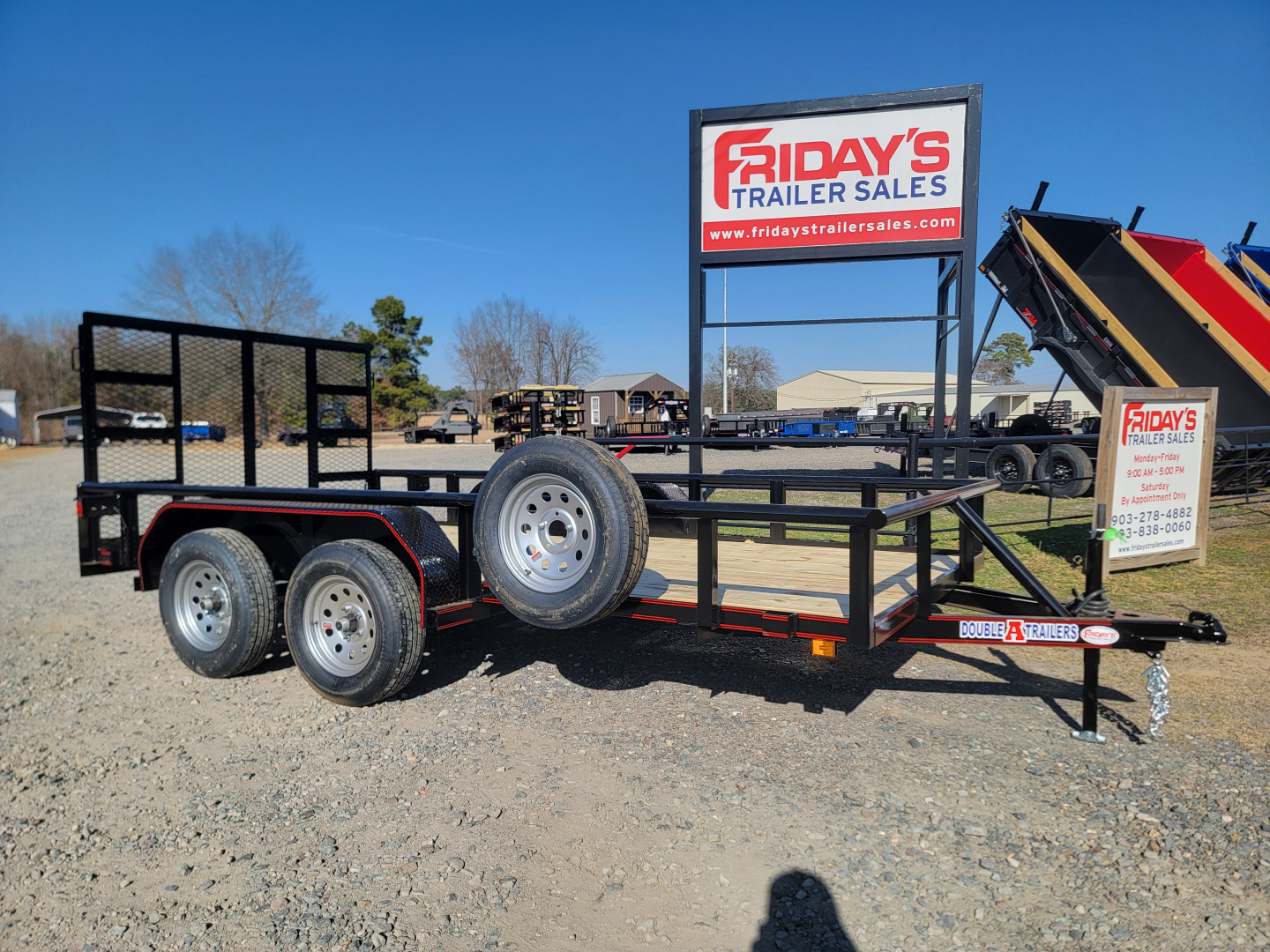 New 2026 Double A 14'x77" Tandem Axle Pipe Top w/ Tailgate Utility Trailer