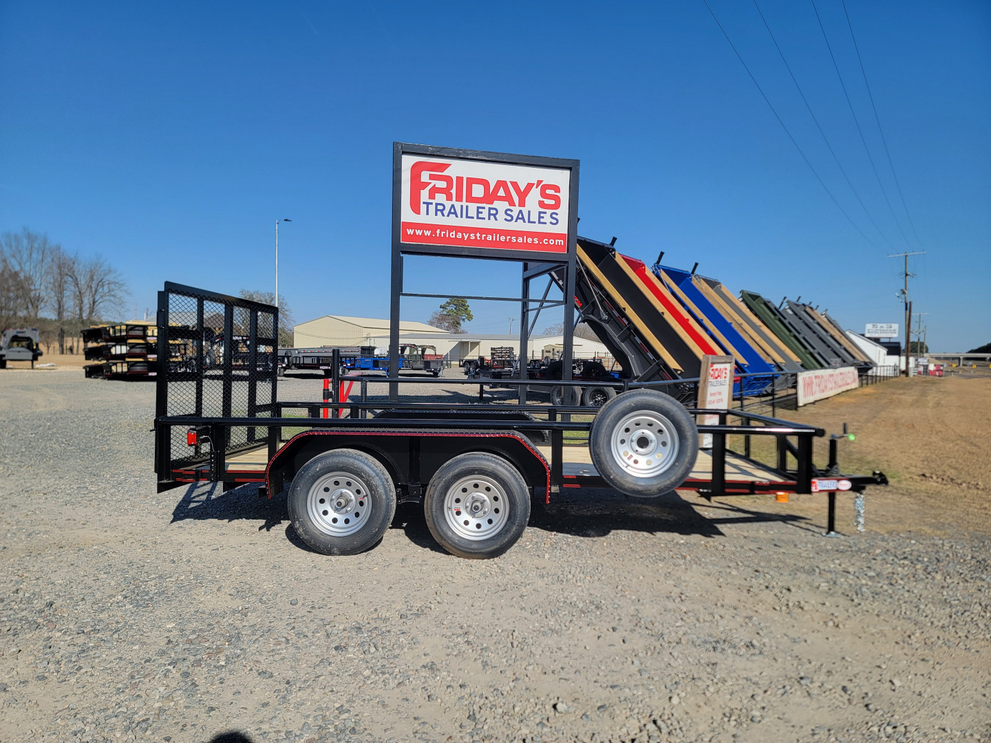 New 2026 Double A 14'x77" Tandem Axle Pipe Top w/ Tailgate Utility Trailer