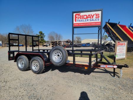 New 2026 Double A 14'x77" Tandem Axle Pipe Top w/ Tailgate Utility Trailer