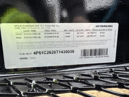 New 2026 PJ Trailers 20' T6 Tiltbed Equipment Tilt Trailer