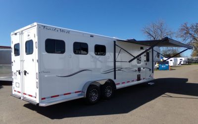 New 2026 Trails West Classic LQ 3H 10x15 Slide Out- Awning- Horse Trailer