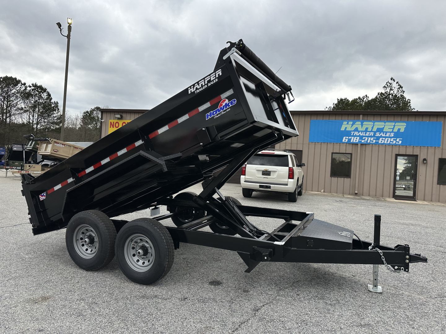 New 2026 HAWKE 7X12 12K TANDEM AXLE DUMP TRAILER 2' WALLS