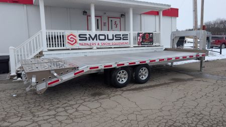 New 2026 EBY 20+4 TRADESMAN GOOSENECK ALUMINUM DECKOVER Trailer w/ 50/50 Fold Flat Ramps