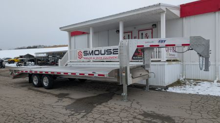 New 2026 EBY 20+4 TRADESMAN GOOSENECK ALUMINUM DECKOVER Trailer w/ 50/50 Fold Flat Ramps