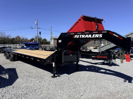New 2026 PJ Trailers 102X30 GOOSENECK 25K GVWR (MEGA RAMPS) Flatbed Trailer