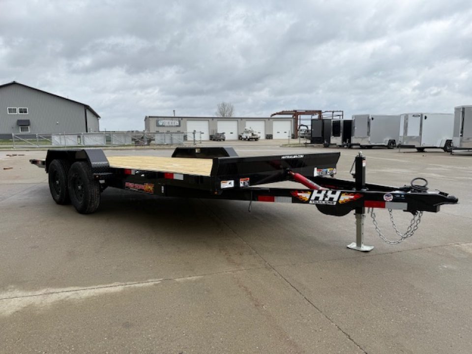 New 2026 H&H Black 82"x18' 7k Manual Tilt Speed Loader Car Hauler Trailer