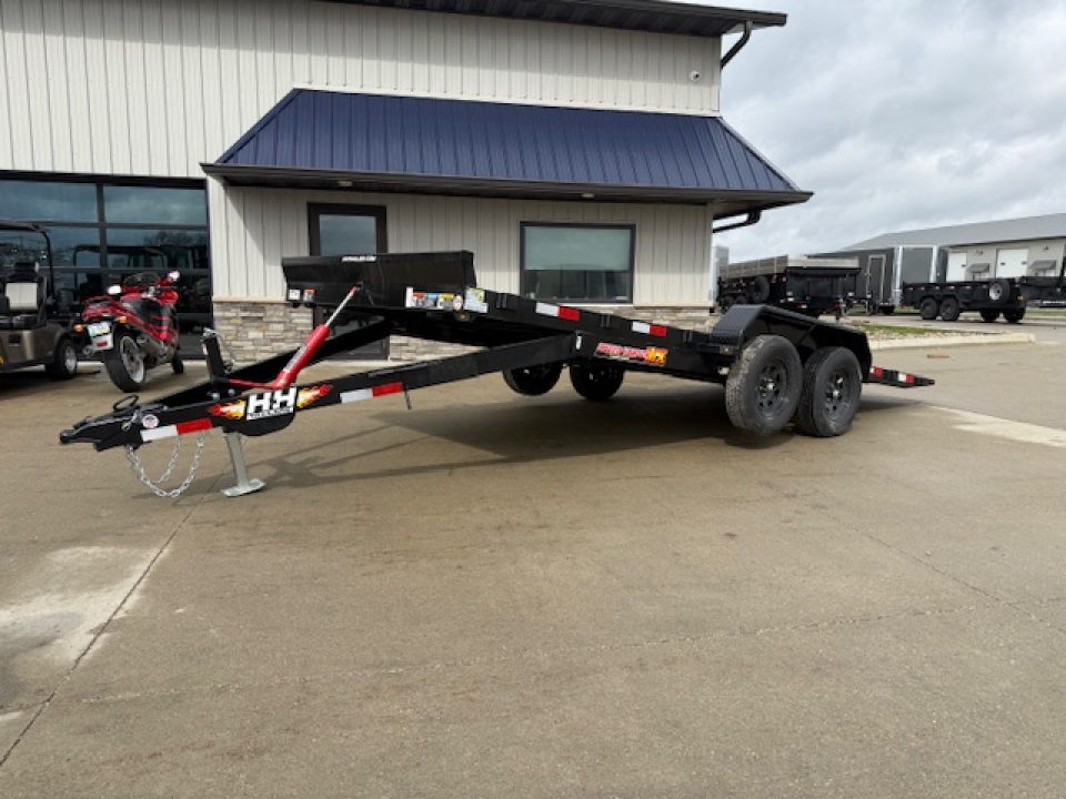 New 2026 H&H Black 82"x18' 7k Manual Tilt Speed Loader Car Hauler Trailer
