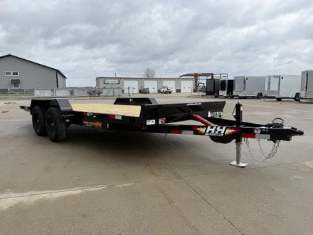 New 2026 H&H Black 82 x18' 7k Manual Tilt Speed Loader Car Hauler Trailer