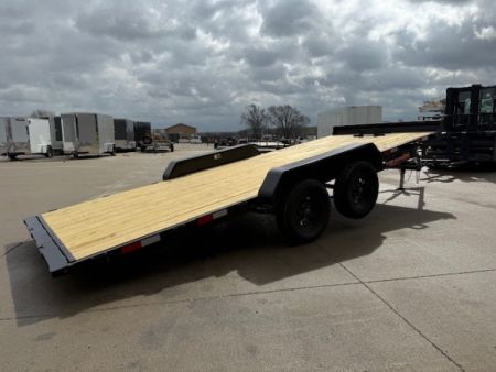 New 2026 H&H Black 82"x18' 7k Manual Tilt Speed Loader Car Hauler Trailer