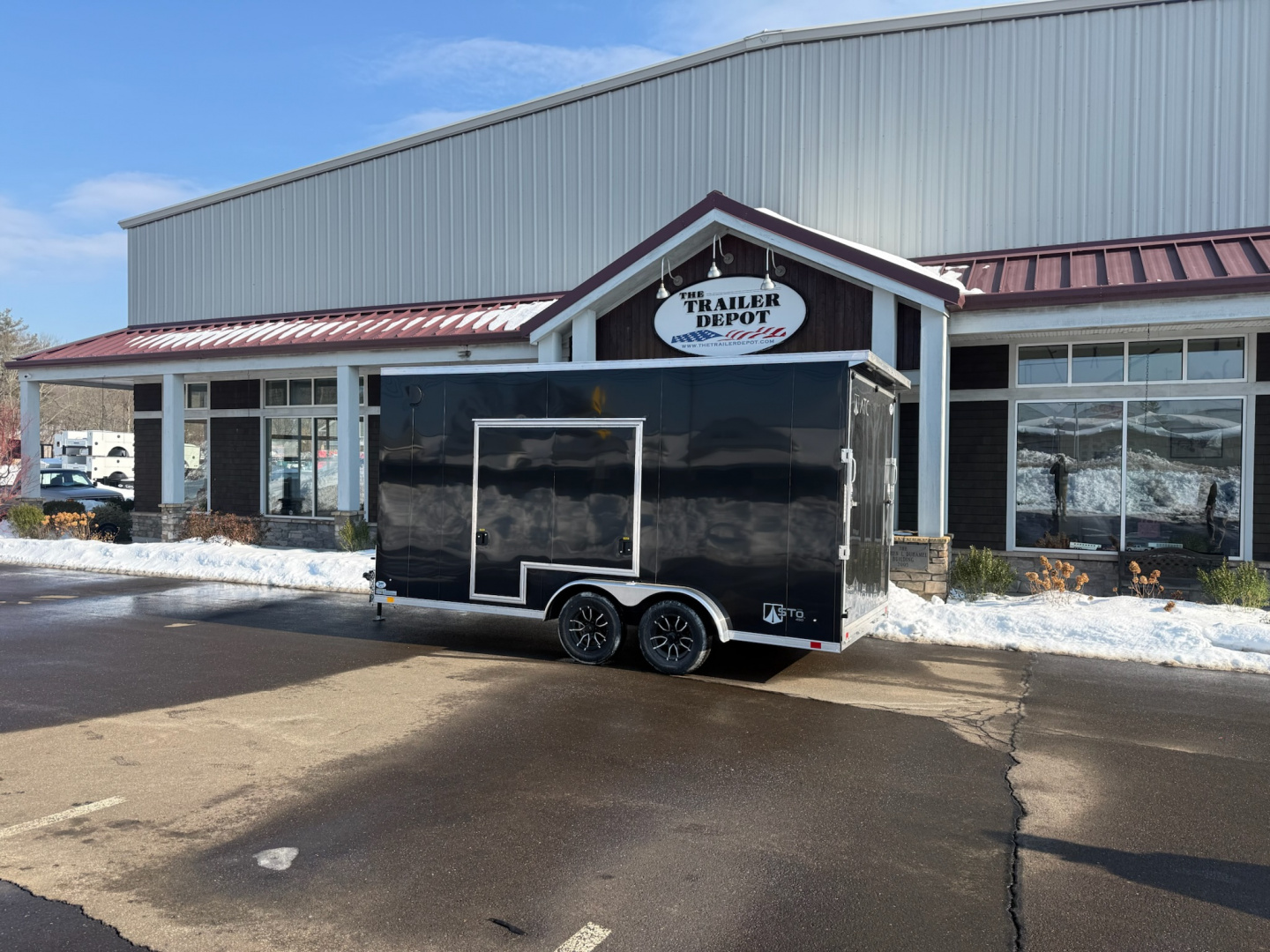 New ATC 7'6"' x 16' + 2' V-Nose Enclosed Cargo Trailer with Ramp Door 7.7K