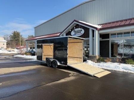 New ATC 7'6"' x 16' + 2' V-Nose Enclosed Cargo Trailer with Ramp Door 7.7K