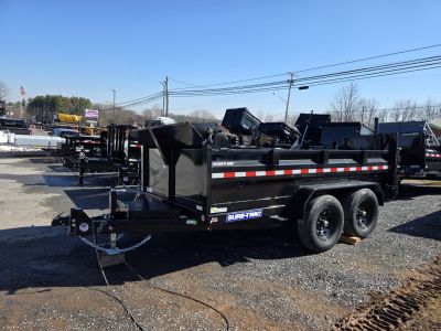 New 7 x 12 Sure-Trac Scissor Hoist HD Dump Trailer, 12k GVWR w/Tarp Kit & 110V Battery Charger