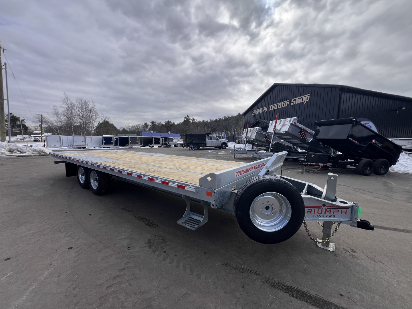New 2026 Triumph galvanized 102x24 full power tilt deckover/10'' I-Beam / spare tire- 16k GVW
