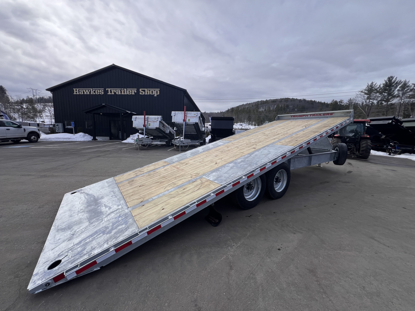 New 2026 Triumph galvanized 102x24 full power tilt deckover/10'' I-Beam / spare tire- 16k GVW
