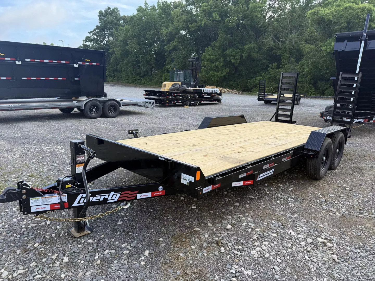 New 2026 Liberty LE14K 18’ Equipment Trailer stand up ramps, 14K GVWR