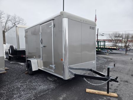 New 6 x 12 Car Mate Custom Cargo Trailer 3k GVWR **Pewter w/6  Extra Height & Ramp Door
