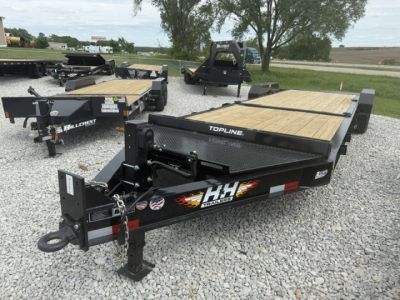 New 2026 H&H Black 82 x16'+8' 17.6k Topline I-Beam Gravity Tilt Equipment Trailer