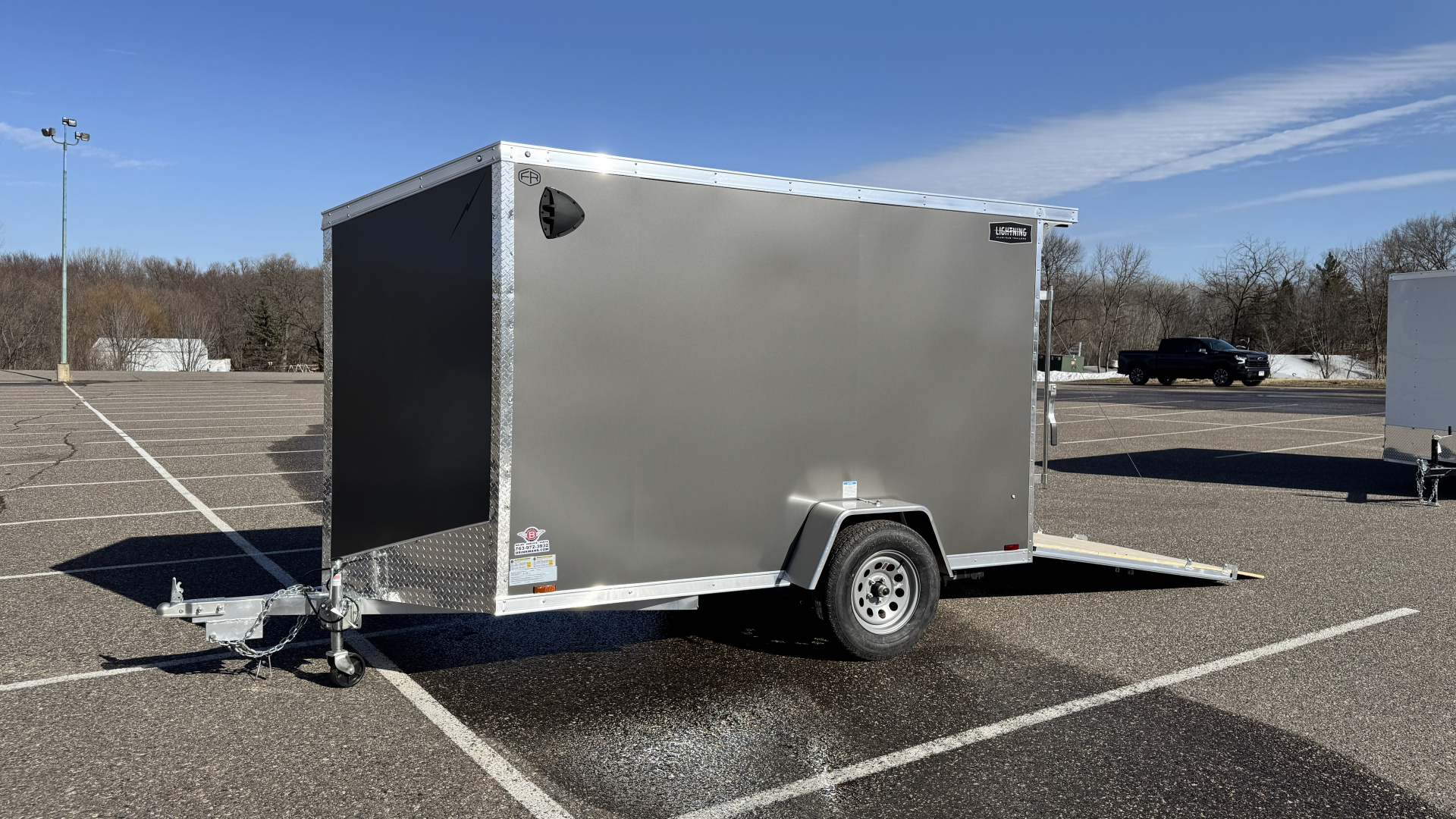 New 2026 Lightning 5X10 Enclosed Trailer - Ramp Door!