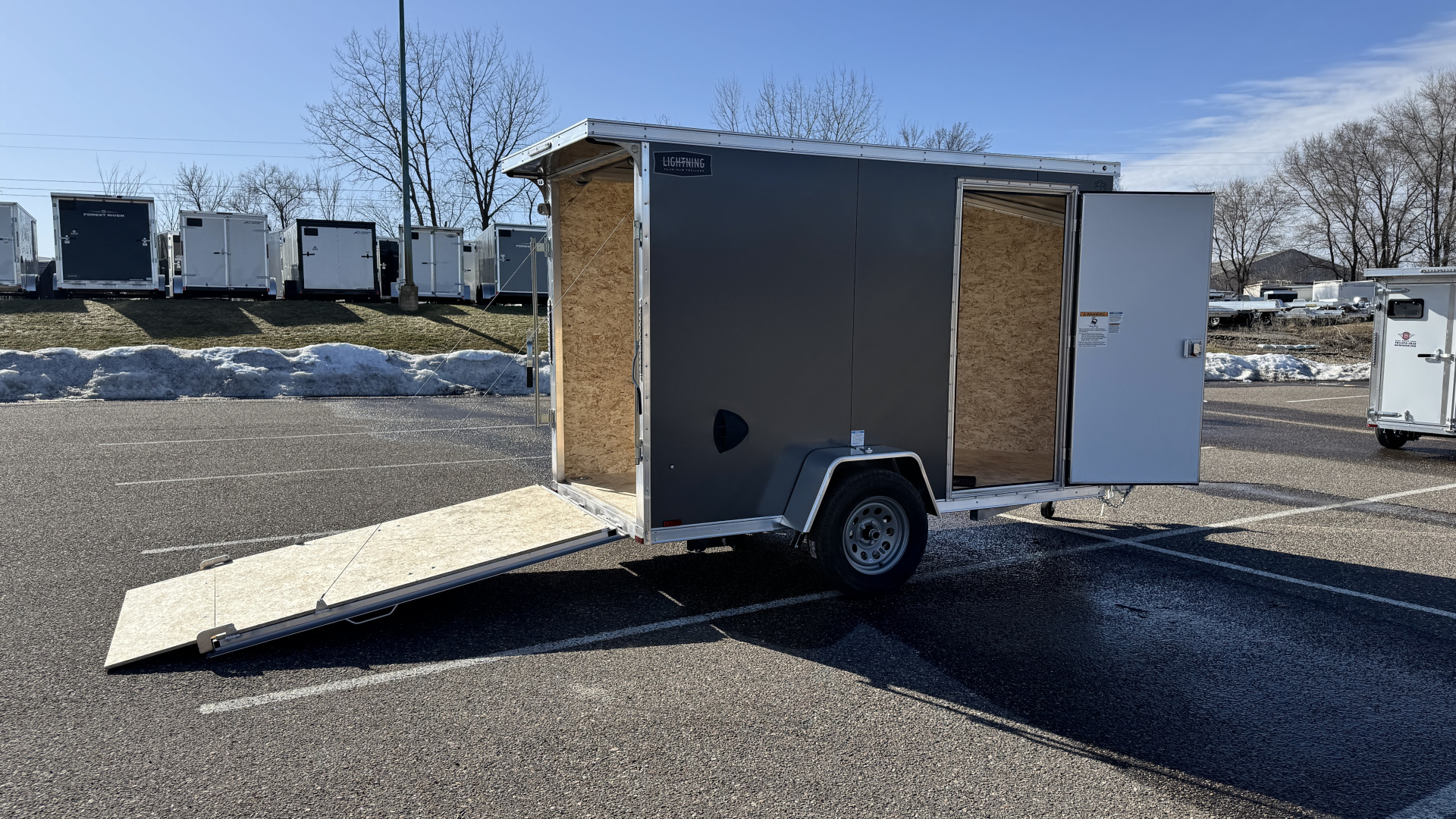 New 2026 Lightning 5X10 Enclosed Trailer - Ramp Door!