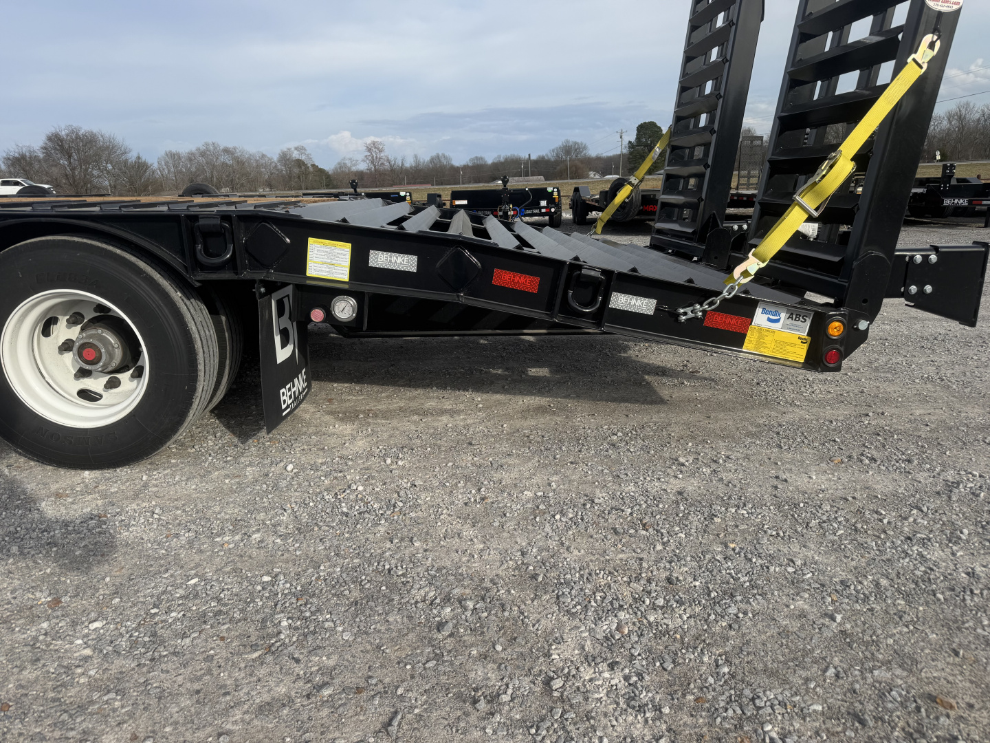 New 2027 Behnke 102"x27' 20 TON Pintle Hitch Tag Trailer *AIR RAMPS*