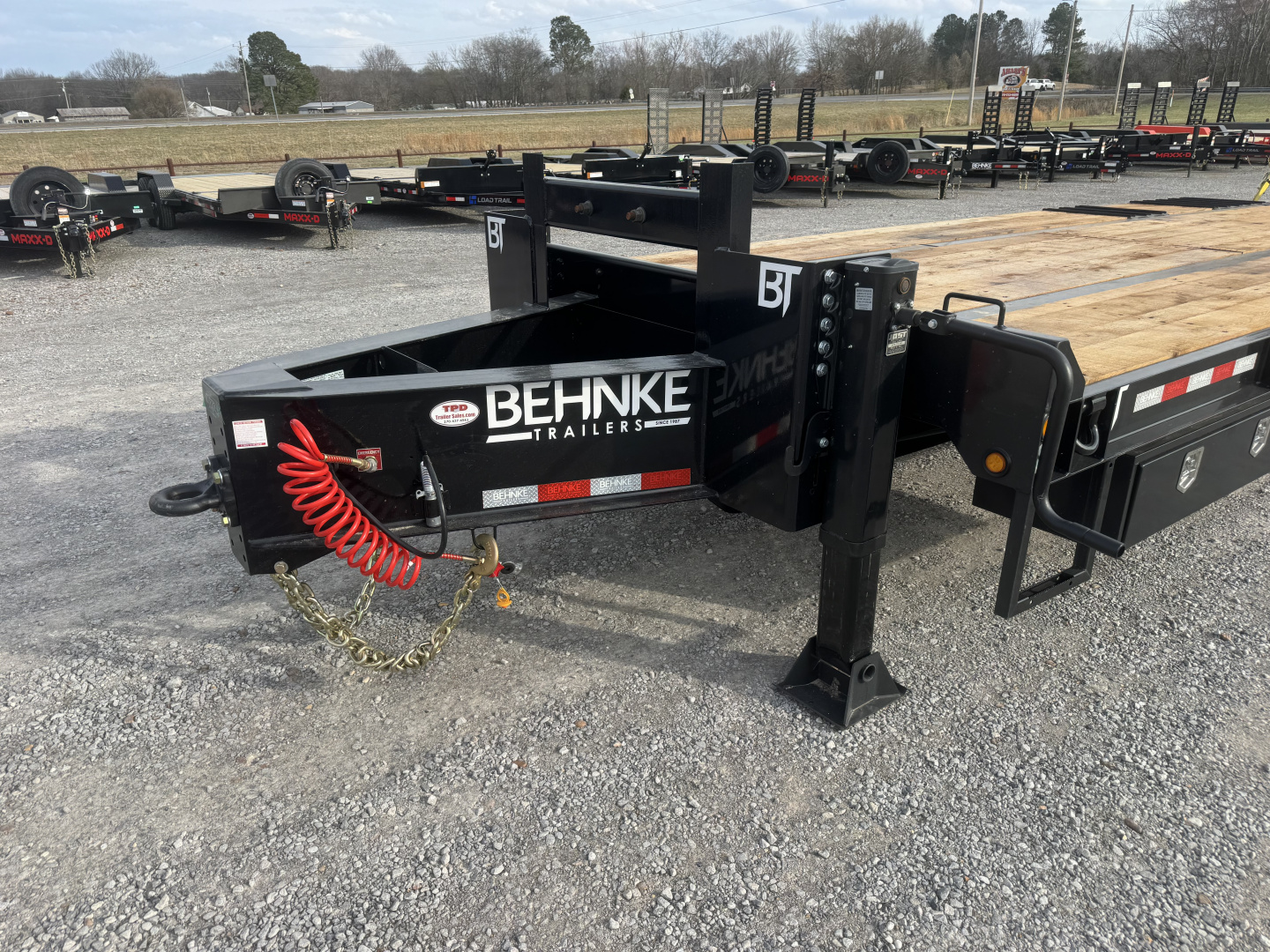 New 2027 Behnke 102"x27' 20 TON Pintle Hitch Tag Trailer *AIR RAMPS*