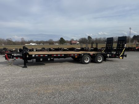 New 2027 Behnke 102"x27' 20 TON Pintle Hitch Tag Trailer *AIR RAMPS*