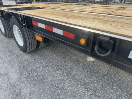 New 2027 Behnke 102"x27' 20 TON Pintle Hitch Tag Trailer *AIR RAMPS*