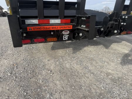 New 2027 Behnke 102"x27' 20 TON Pintle Hitch Tag Trailer *AIR RAMPS*