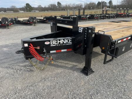 New 2027 Behnke 102"x27' 20 TON Pintle Hitch Tag Trailer *AIR RAMPS*