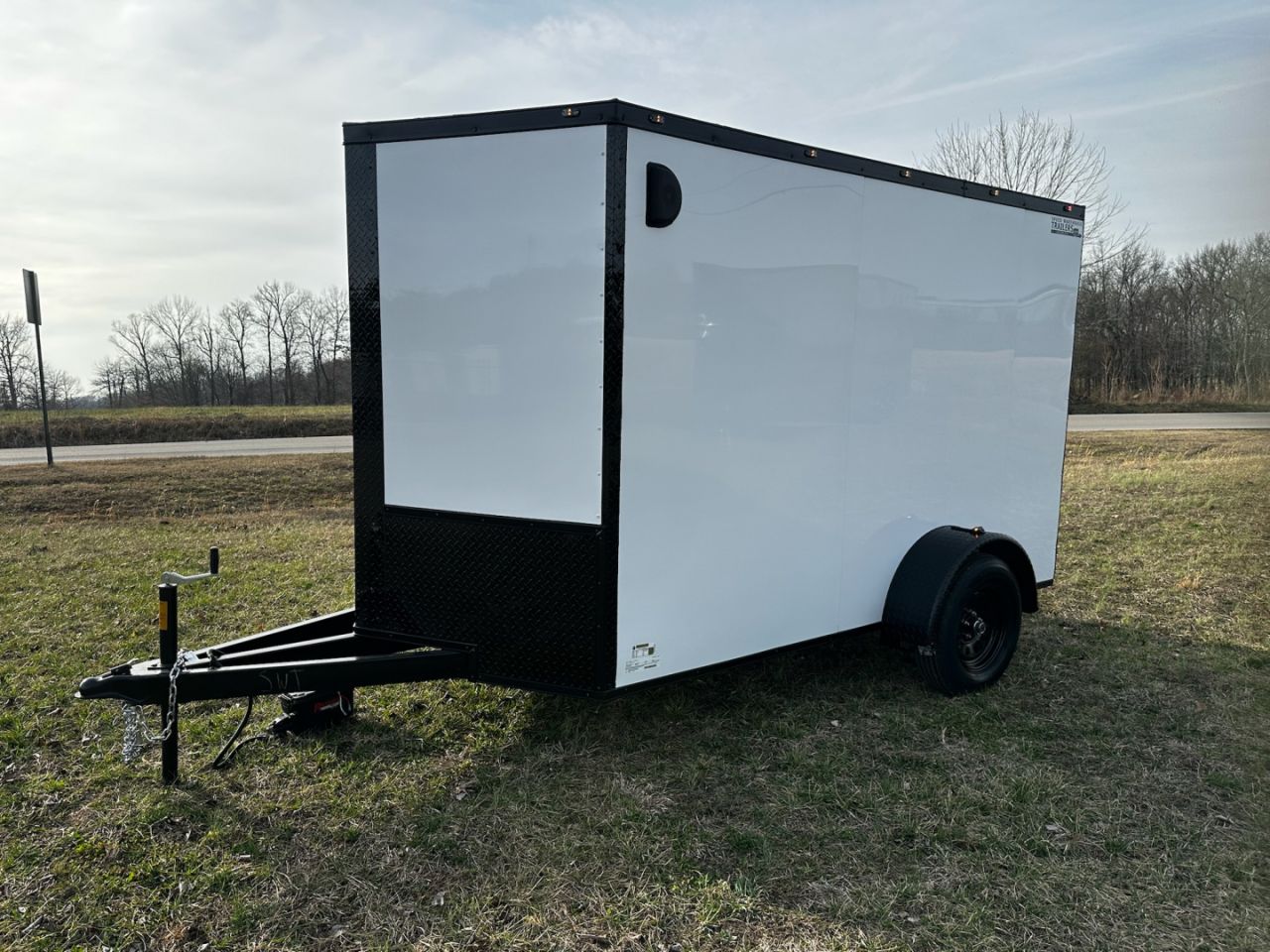 New 2026 6X10 -Enclosed Trailer -3500LB Single Axle -White Poly - Blackout