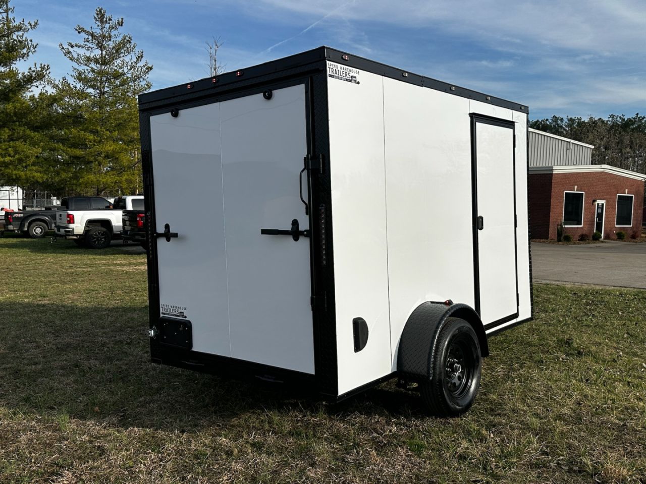 New 2026 6X10 -Enclosed Trailer -3500LB Single Axle -White Poly - Blackout