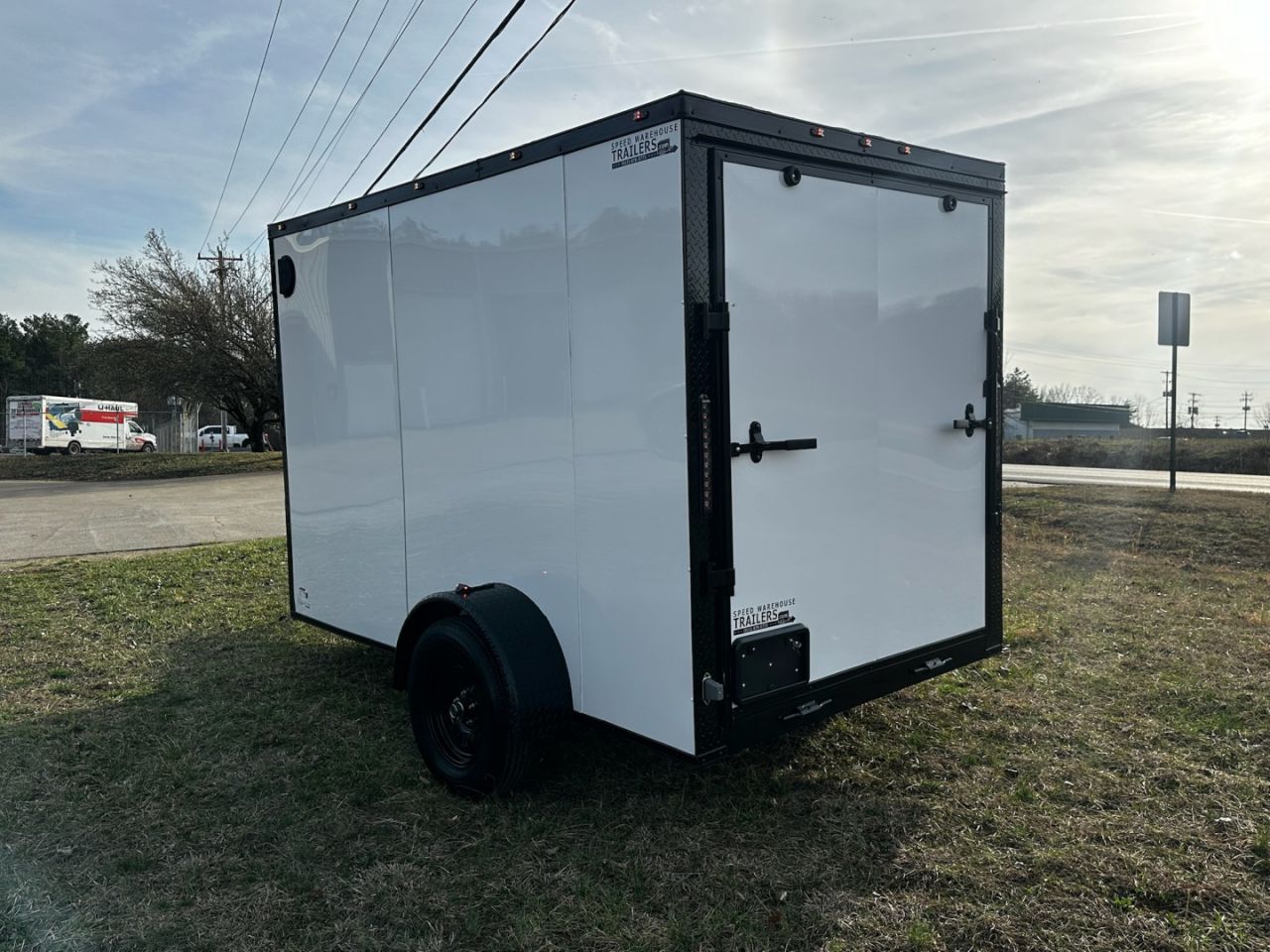 New 2026 6X10 -Enclosed Trailer -3500LB Single Axle -White Poly - Blackout