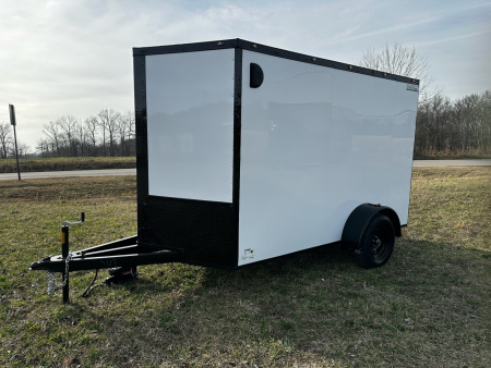 New 2026 6X10 -Enclosed Trailer -3500LB Single Axle -White Poly - Blackout