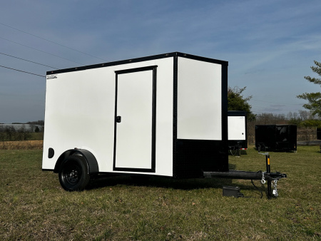 New 2026 6X10 -Enclosed Trailer -3500LB Single Axle -White Poly - Blackout