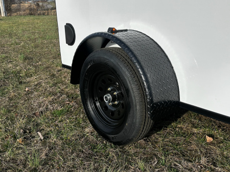 New 2026 6X10 -Enclosed Trailer -3500LB Single Axle -White Poly - Blackout