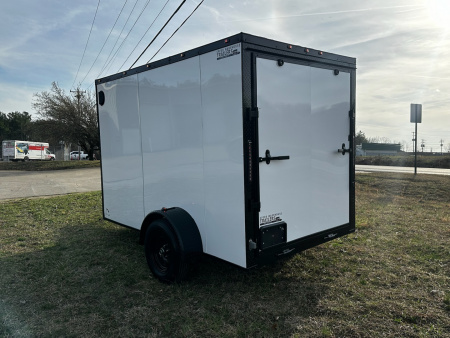 New 2026 6X10 -Enclosed Trailer -3500LB Single Axle -White Poly - Blackout