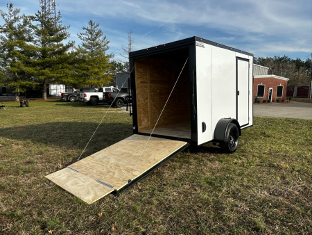 New 2026 6X10 -Enclosed Trailer -3500LB Single Axle -White Poly - Blackout
